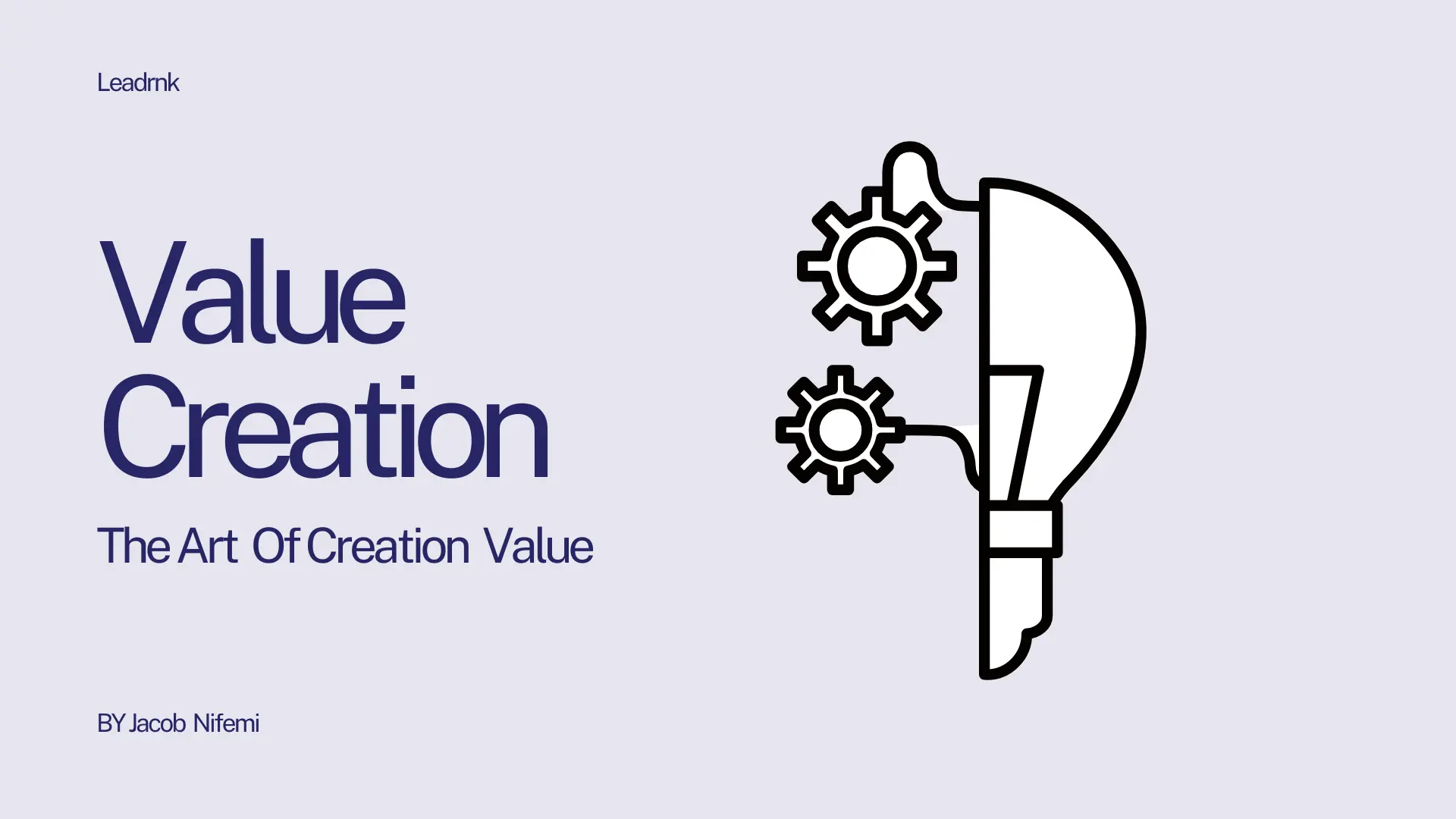 a image with a text that says value creation